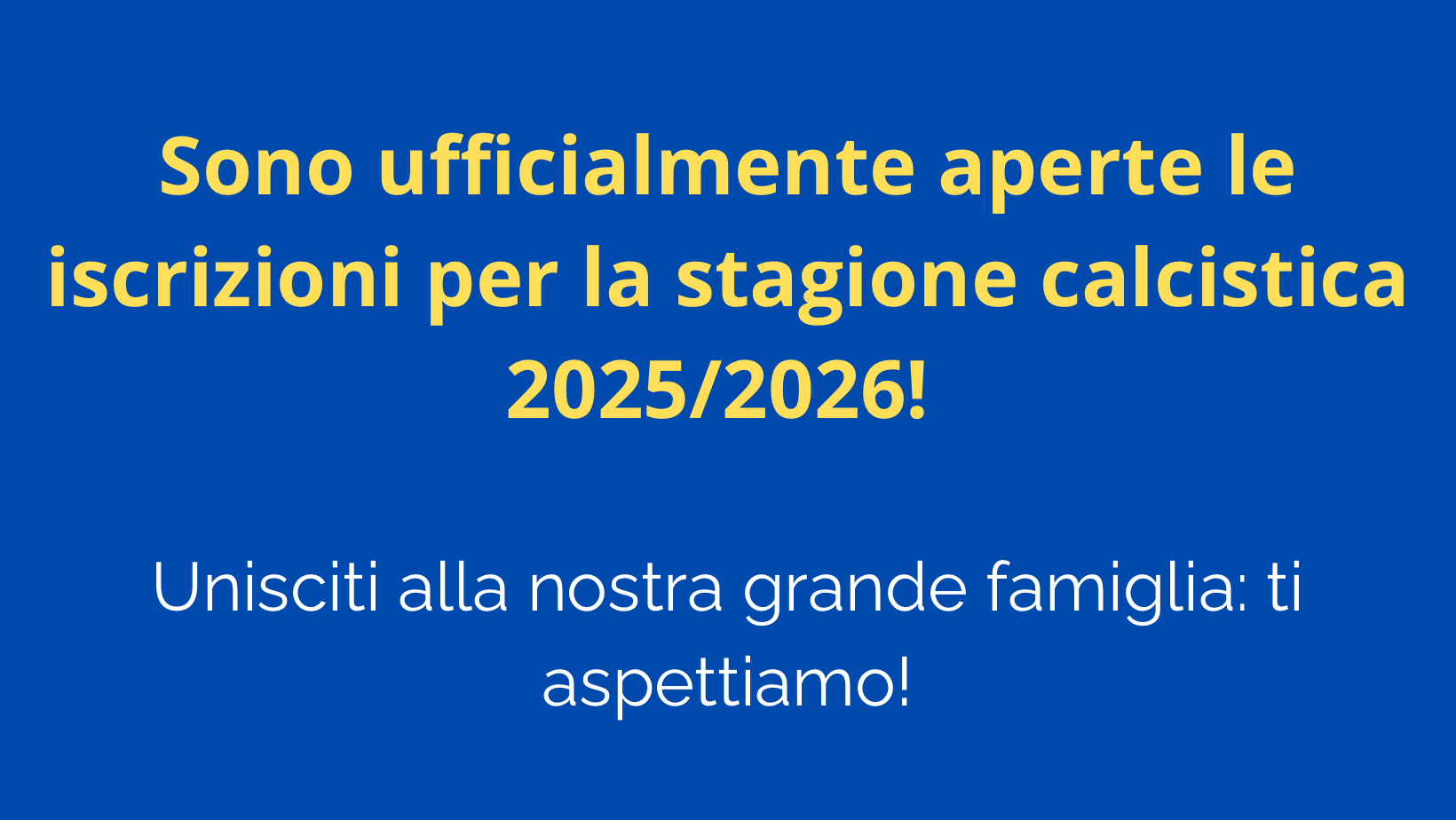 Iscrizione stagione 2025/2026